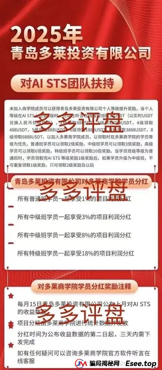 AISTS资金盘最新消息？【多莱商学院】现已开启第二轮连环骗局，你的本金正在裸奔！(3)