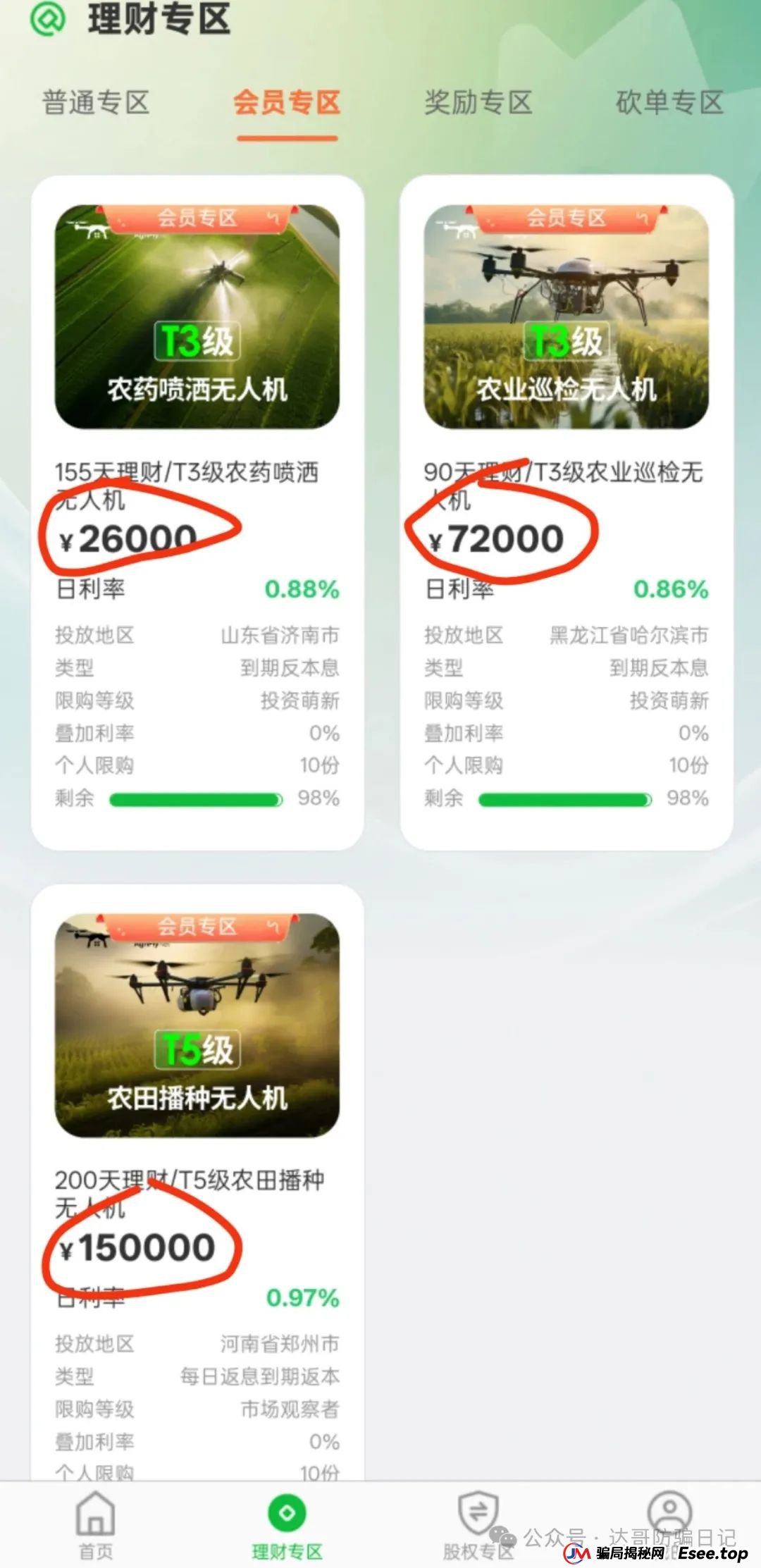 警惕:农飞网资金盘项目投资金额大，提现门槛高，不要把盘子当理财，项目走多远未知，远离大额投资产品，当心竹篮打水一场空。(4)