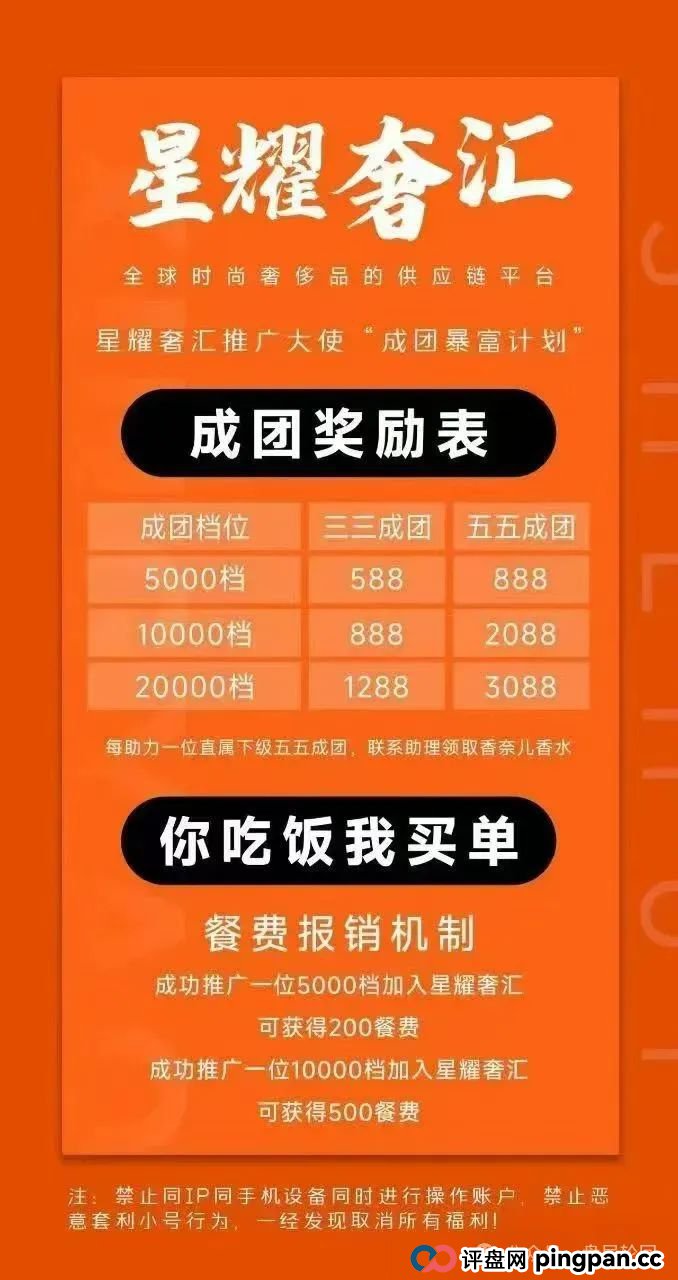 【星耀奢汇】 预警一轮圈短命分红盘 千万不要参与(3)