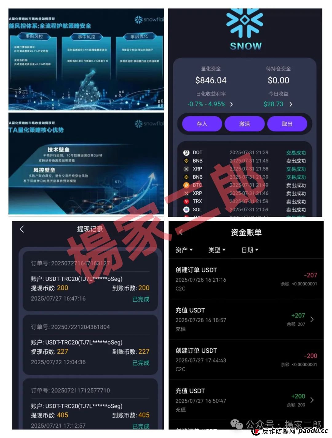 “SNOW量化ai”又一个类似“鑫慷嘉”的跟单类资金盘骗局，正在悄悄疯狂收割！(2)