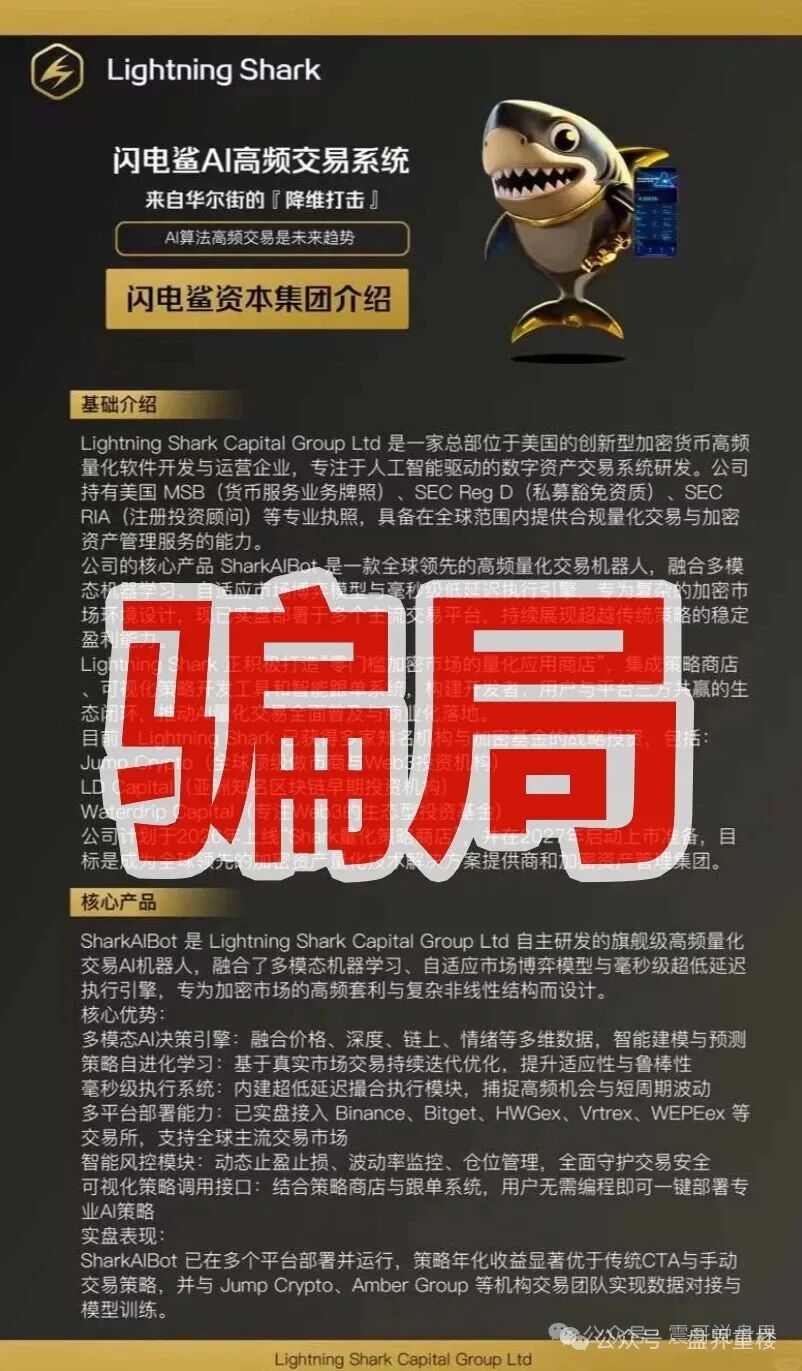 VAX原班人马换皮收割，闪电鲨AI高频量化资金盘骗局继续收割韭菜，这次千万别上当啦！(2)