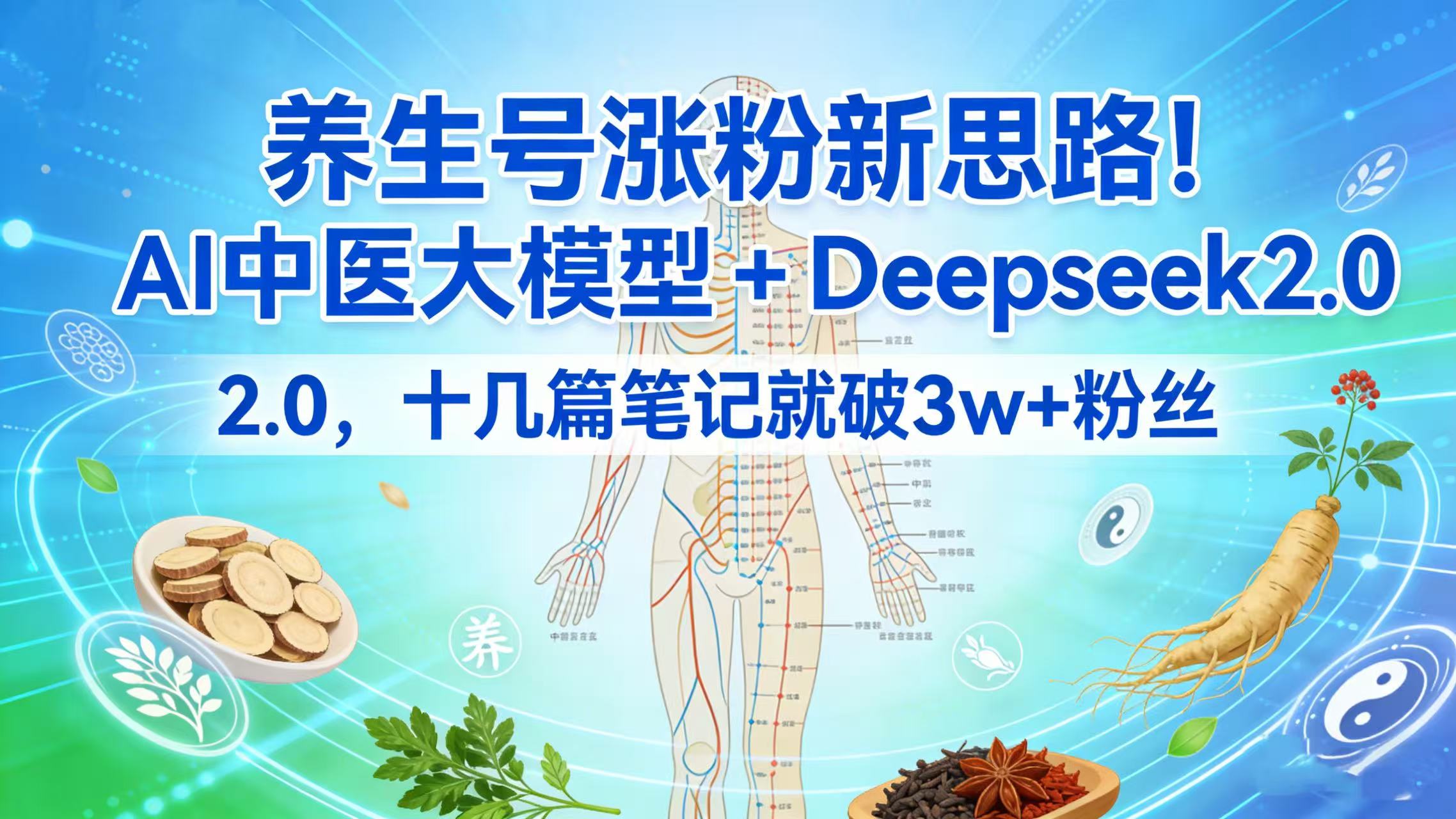 养生号涨粉新思路！AI 中医大模型 + Deepseek 2.0，十几篇笔记就破 3w + 粉丝(1)