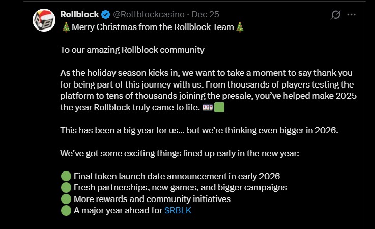 在 Rollblock 上市日期前领取 100% $RBLK 奖励，价格有望上涨 100 倍(3)